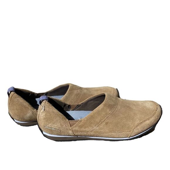 Eddie Bauer Wm’s Sz 10 Tan Suede Casual Low Top Slip On Comfort Loafer Shoes - Picture 6 of 8